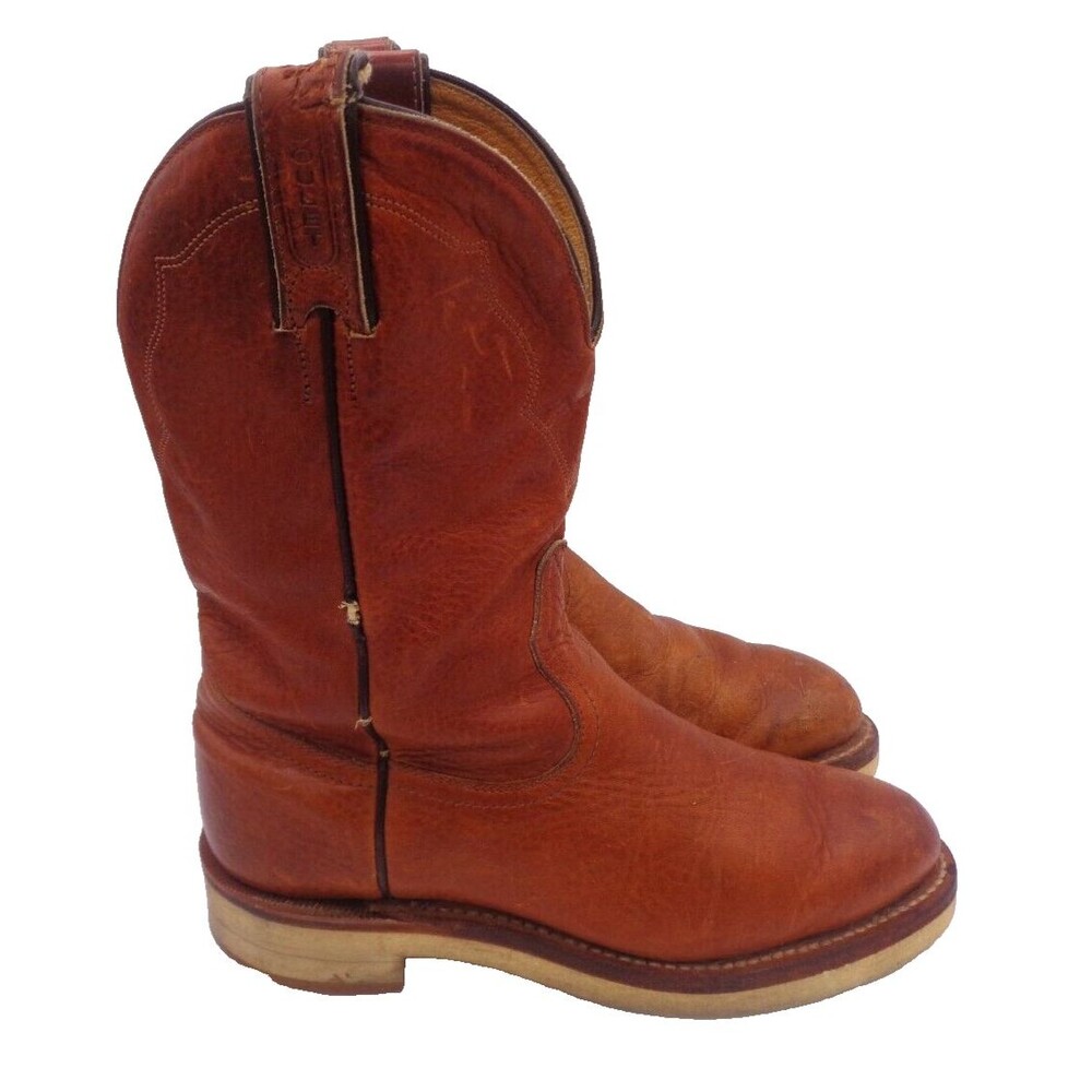 Boulet Canada Boots 6.5 Women's Brown Leather Distressed Western Cowgirl